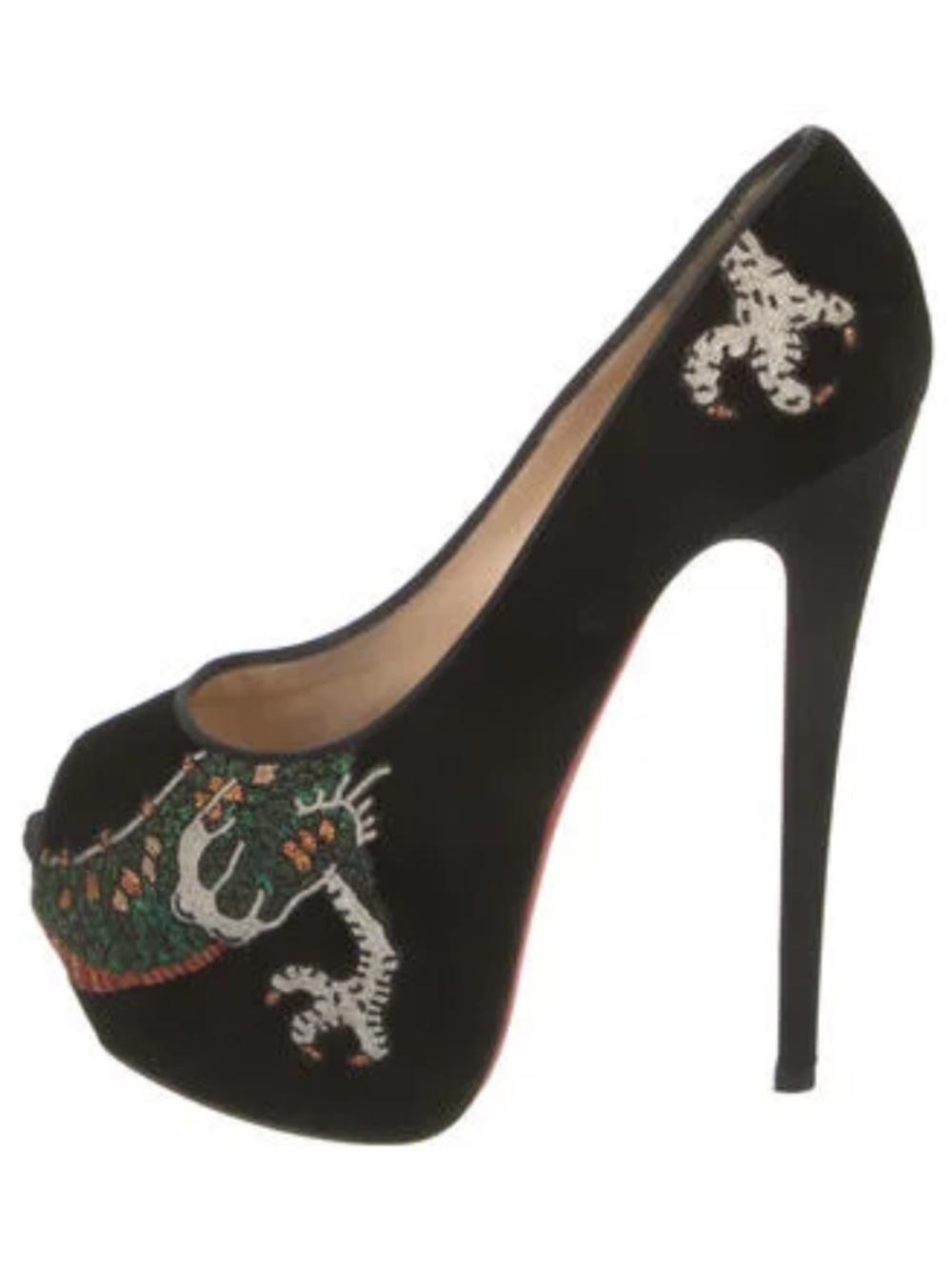 Christian Louboutin Dragon Tattoo Highness Peep-Toe Pumps